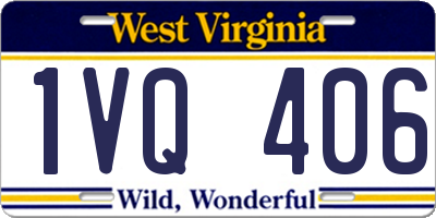 WV license plate 1VQ406