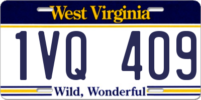 WV license plate 1VQ409