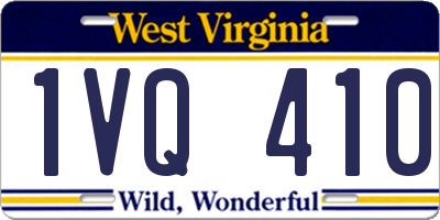 WV license plate 1VQ410