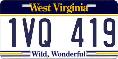 WV license plate 1VQ419