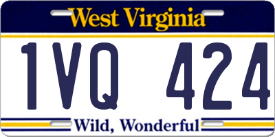 WV license plate 1VQ424