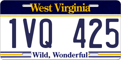 WV license plate 1VQ425