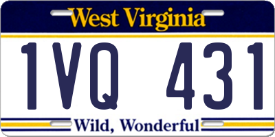WV license plate 1VQ431