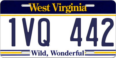 WV license plate 1VQ442