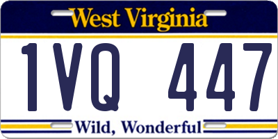 WV license plate 1VQ447