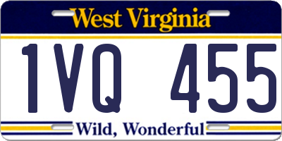WV license plate 1VQ455