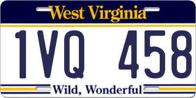 WV license plate 1VQ458