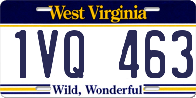 WV license plate 1VQ463