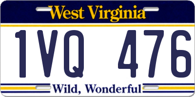 WV license plate 1VQ476