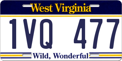 WV license plate 1VQ477