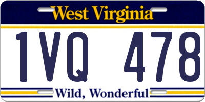 WV license plate 1VQ478