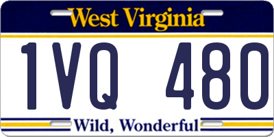 WV license plate 1VQ480