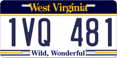 WV license plate 1VQ481