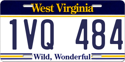 WV license plate 1VQ484