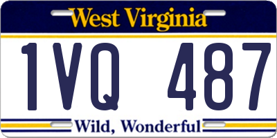 WV license plate 1VQ487