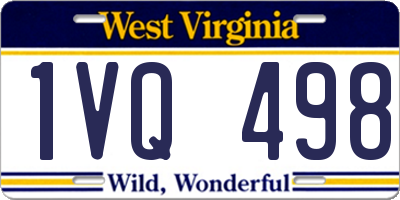 WV license plate 1VQ498
