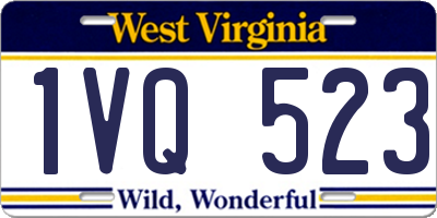 WV license plate 1VQ523