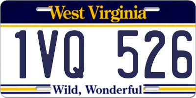 WV license plate 1VQ526