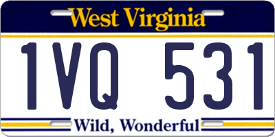 WV license plate 1VQ531