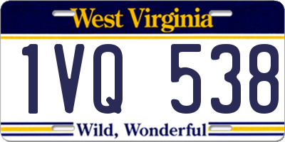 WV license plate 1VQ538