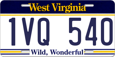 WV license plate 1VQ540