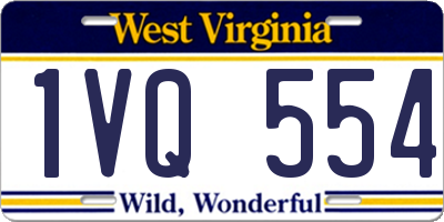 WV license plate 1VQ554