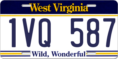 WV license plate 1VQ587