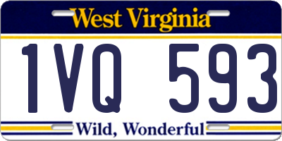 WV license plate 1VQ593