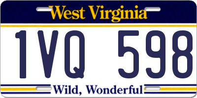 WV license plate 1VQ598