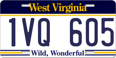 WV license plate 1VQ605