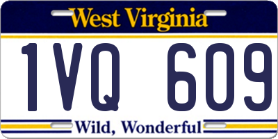 WV license plate 1VQ609