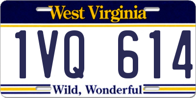 WV license plate 1VQ614