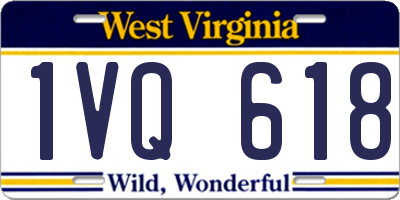 WV license plate 1VQ618