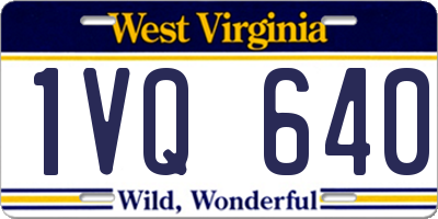 WV license plate 1VQ640