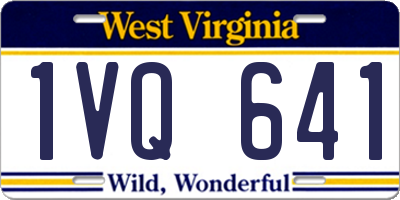 WV license plate 1VQ641