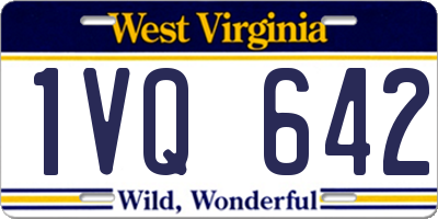 WV license plate 1VQ642