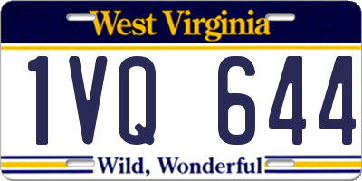 WV license plate 1VQ644