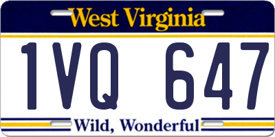 WV license plate 1VQ647