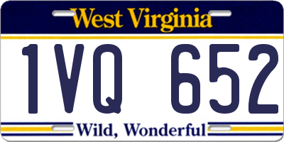 WV license plate 1VQ652