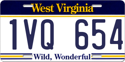 WV license plate 1VQ654