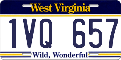 WV license plate 1VQ657
