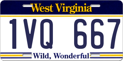 WV license plate 1VQ667