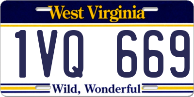 WV license plate 1VQ669