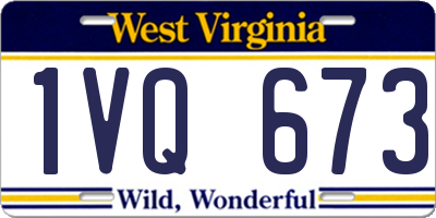 WV license plate 1VQ673