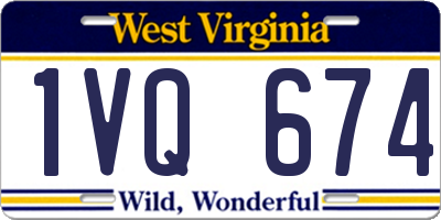 WV license plate 1VQ674