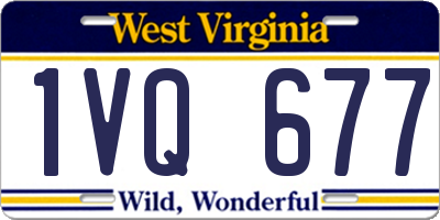 WV license plate 1VQ677