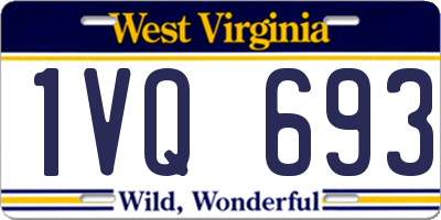 WV license plate 1VQ693