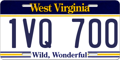 WV license plate 1VQ700