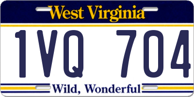 WV license plate 1VQ704