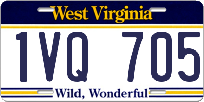 WV license plate 1VQ705